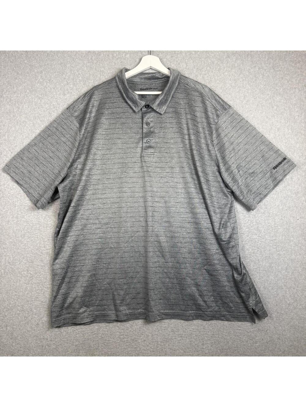 Reebok Men's Size 3XLT Tall Gray Short Sleeve Performance Polo Shirt